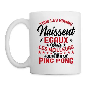 Hommes égaux les meilleurs jouent au ping-pong - Mug blanc - blanc - Gauche