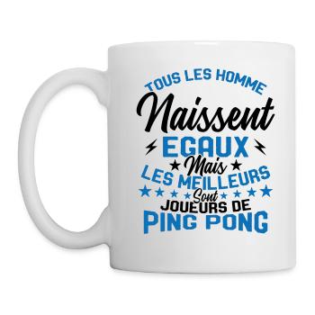 Hommes égaux les meilleurs jouent au ping-pong - Mug blanc - blanc - Gauche