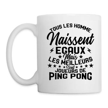 Hommes égaux les meilleurs jouent au ping-pong - Mug blanc - blanc - Gauche