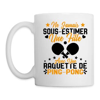 Une fille et joueur de ping pong Cadeau Humour - Mug blanc - blanc - Gauche