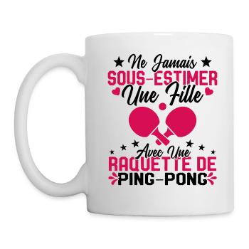 Une fille et joueur de ping pong Cadeau Humour - Mug blanc - blanc - Gauche