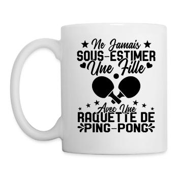 Une fille et joueur de ping pong Cadeau Humour - Mug blanc - blanc - Gauche