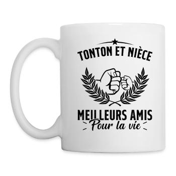 Tonton et Nièce Meilleurs amis pour la vie Cadeau - Mug blanc - blanc - Gauche