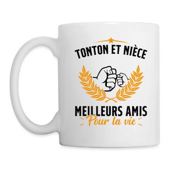 Tonton et Nièce Meilleurs amis pour la vie Cadeau - Mug blanc - blanc - Gauche