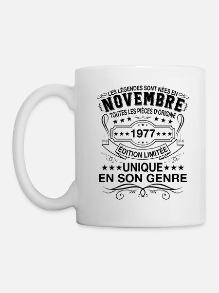 Les légendes sont nées en Novembre 1977 Cadeau - Mug blanc - blanc