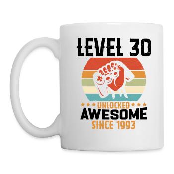 Level 30 Jahre Gaming-Geburtstagsgeschenk freischalten - Tasse - Weiß - Links