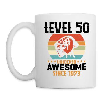 Level 50 Jahre Gaming-Geburtstagsgeschenk freischalten - Tasse - Weiß - Links