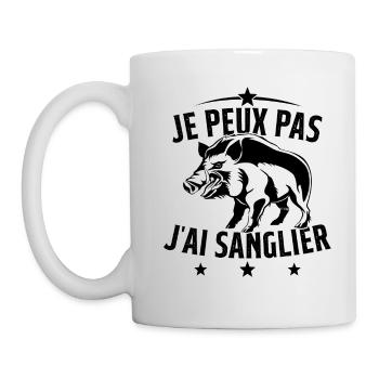 Je Peux Pas J'ai Sanglier Cadeau Chasseur - Mug blanc - blanc - Gauche