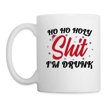 Ho Ho Holy Shit I'm Drunk Funny Christmas Xmas Win - Mug - white - Left