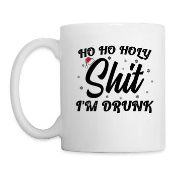 Ho Ho Holy Shit I'm Drunk Funny Christmas Xmas Win - Mug - white - Left