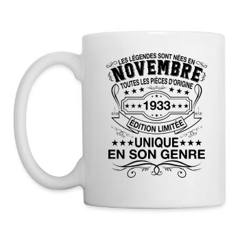 Les Légendes Sont Nées En Novembre 1933 Cadeau - Mug blanc - blanc - Gauche