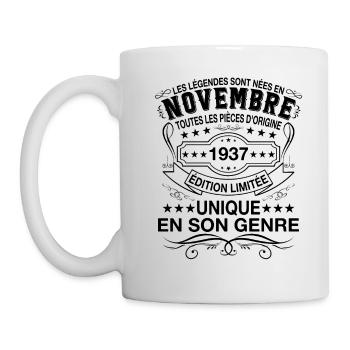 Les Légendes Sont Nées En Novembre 1937 Cadeau - Mug blanc - blanc - Gauche