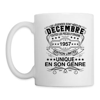 Les légendes sont nées en Décembre 1957 - Mug blanc - blanc - Gauche