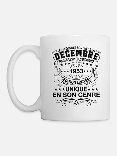 Les légendes sont nées en Décembre 1953 - Mug blanc - blanc