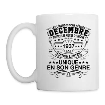 Les Légendes Sont Nées En Décembre 1937 Cadeau - Mug blanc - blanc - Gauche