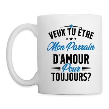 Veux Tu Être Mon Parrain D'amour pour toujours - Mug blanc - blanc - Gauche
