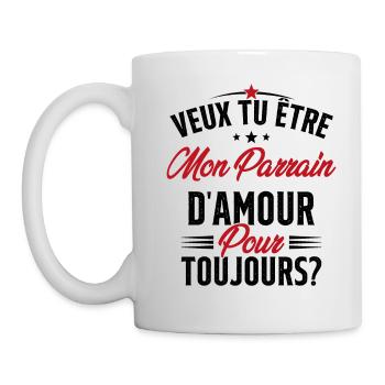Veux Tu Être Mon Parrain D'amour pour toujours - Mug blanc - blanc - Gauche