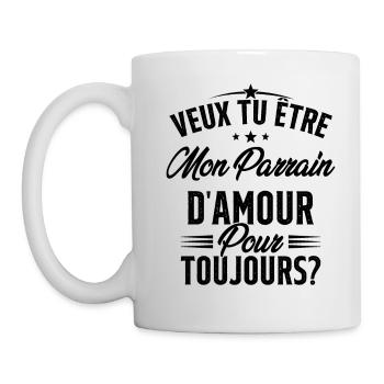 Veux Tu Être Mon Parrain D'amour pour toujours - Mug blanc - blanc - Gauche
