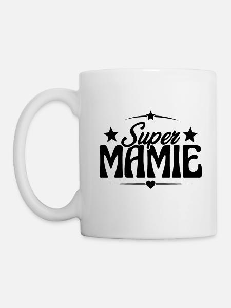 Super Mamie Cadeau de Noël - Mug blanc - blanc