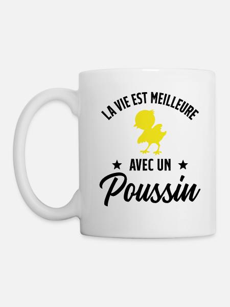 La vie est Meilleure avec un Poussin Cadeau - Mug blanc - blanc