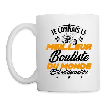 Meilleur Bouliste Humour Pétanque Homme Cadeau - Mug blanc - blanc - Gauche