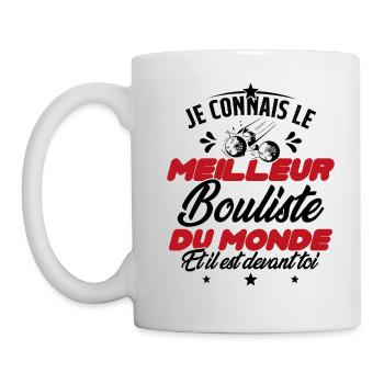 Meilleur Bouliste Humour Pétanque Homme Cadeau - Mug blanc - blanc - Gauche