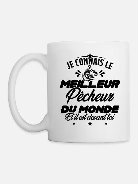 Meilleur Pecheur Humour Pêche Truite Drôle - Mug blanc - blanc