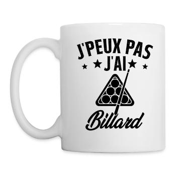 J'peux pas j'ai Billard Humour Cadeau - Mug blanc - blanc - Gauche