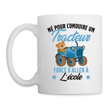 Né pour conduire un tracteur conducteur tracteur - Mug blanc - blanc - Gauche