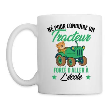 Né pour conduire un tracteur conducteur tracteur - Mug blanc - blanc - Gauche