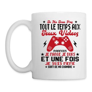 Je ne joue pas tout le temps aux jeux vidéos - Mug blanc - blanc - Gauche