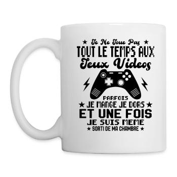 Je ne joue pas tout le temps aux jeux vidéos - Mug blanc - blanc - Gauche