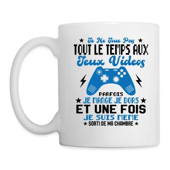 Je ne joue pas tout le temps aux jeux vidéos - Mug blanc - blanc - Gauche
