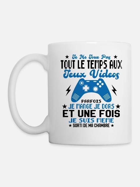 Je ne joue pas tout le temps aux jeux vidéos - Mug blanc - blanc