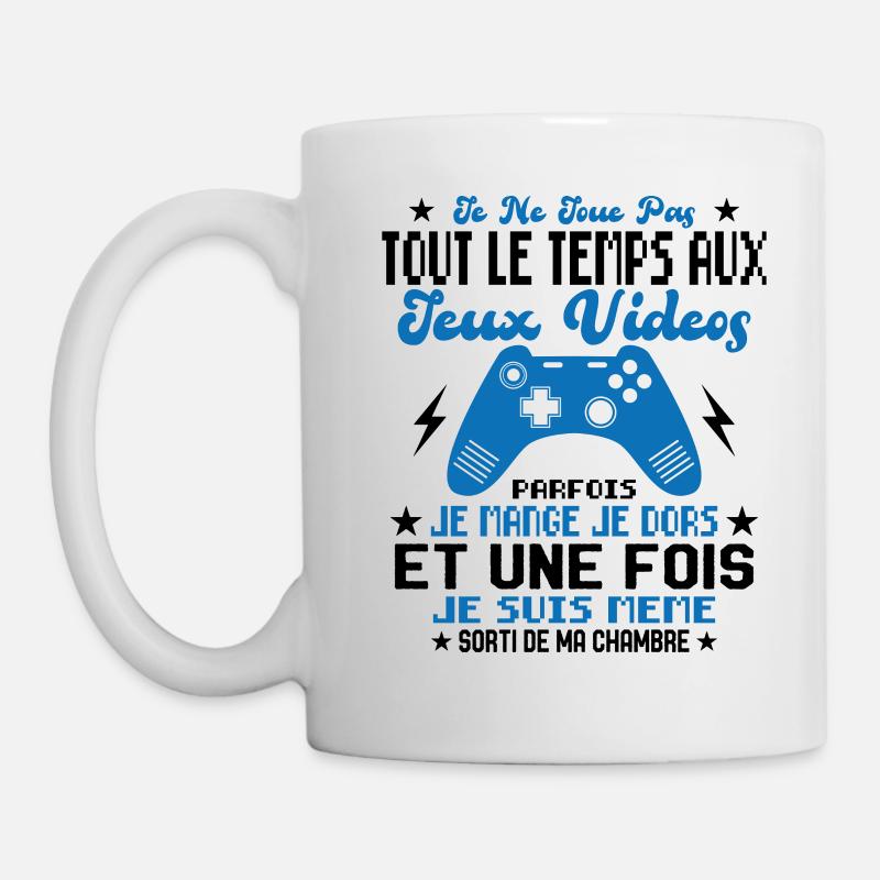 Je ne joue pas tout le temps aux jeux vidéos - Mug blanc - blanc