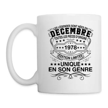 Les légendes sont nées en Décembre 1978 Cadeau - Mug blanc - blanc - Gauche
