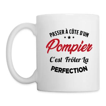 Passer à Côté d'un Pompier Humour Cadeau Pompier - Mug blanc - blanc - Gauche