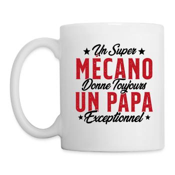 Mécano Papa Cadeau Drôle Fête Des Pères Garagiste - Mug blanc - blanc - Gauche