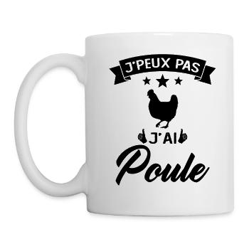 Je Peux Pas J'ai Poule - Mug blanc - blanc - Gauche