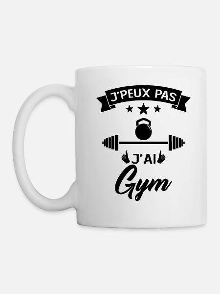 Je Peux Pas J'ai Gym Muscu Cadeau - Mug blanc - blanc