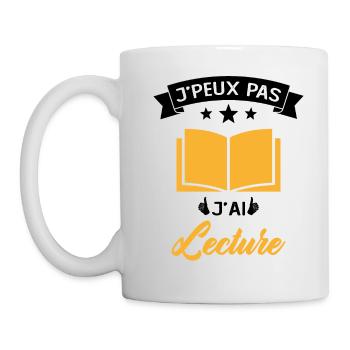 Je Peux Pas J'ai Lecture Cadeau - Mug blanc - blanc - Gauche