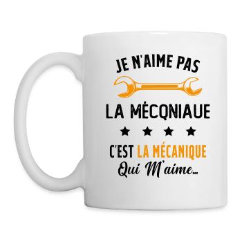 C'est la Mécanique Qui M'aime Cadeau Humour - Mug blanc - blanc - Gauche