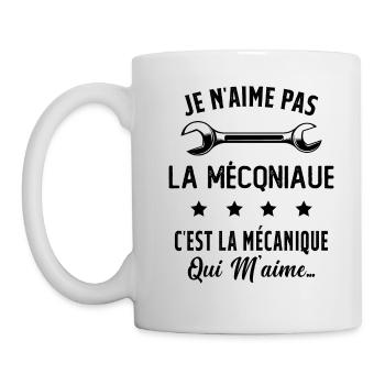 C'est la Mécanique Qui M'aime Cadeau Humour - Mug blanc - blanc - Gauche