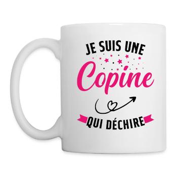 Je Suis Une Copine Qui Déchire Humour Cadeau - Mug blanc - blanc - Gauche