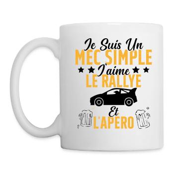 Mec Simple Rallye Apero Humour Rallye Automobile - Mug blanc - blanc - Gauche