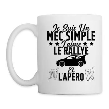Mec Simple Rallye Apero Humour Rallye Automobile - Mug blanc - blanc - Gauche