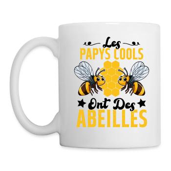 Les Papys Cools Ont Des Abeilles Cadeau Apiculteur - Mug blanc - blanc - Gauche