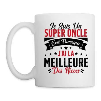 Un Super Oncle Cadeau Humour Nièce Tonton - Mug blanc - blanc - Gauche