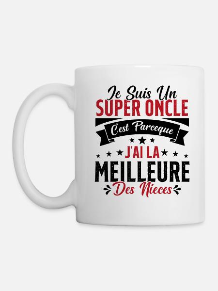 Un Super Oncle Cadeau Humour Nièce Tonton - Mug blanc - blanc