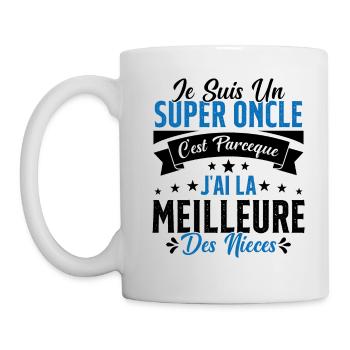 Un Super Oncle Cadeau Humour Nièce Tonton - Mug blanc - blanc - Gauche